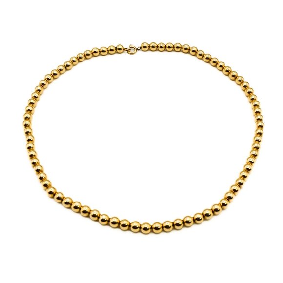 Vintage 14K Yellow Gold Filled Beaded Necklace 18 Inches - Picture 1 of 6